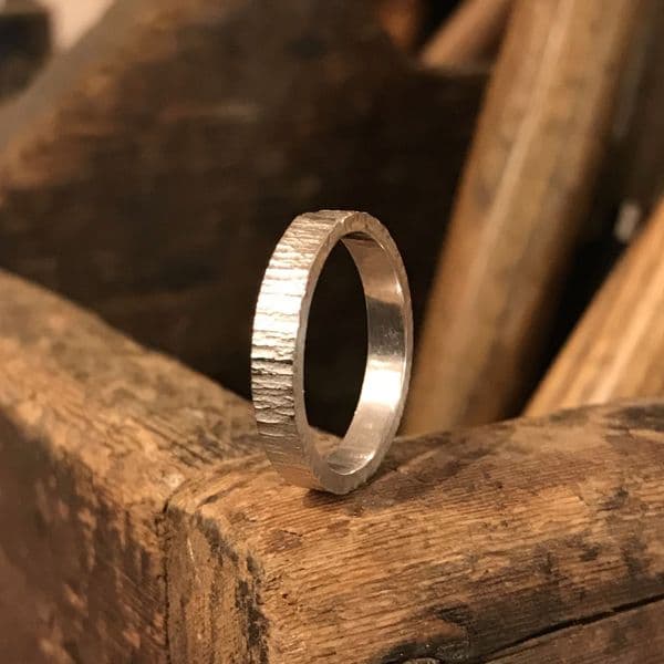 Introduction Taster Session Option A -  Silver Textured Band Ring